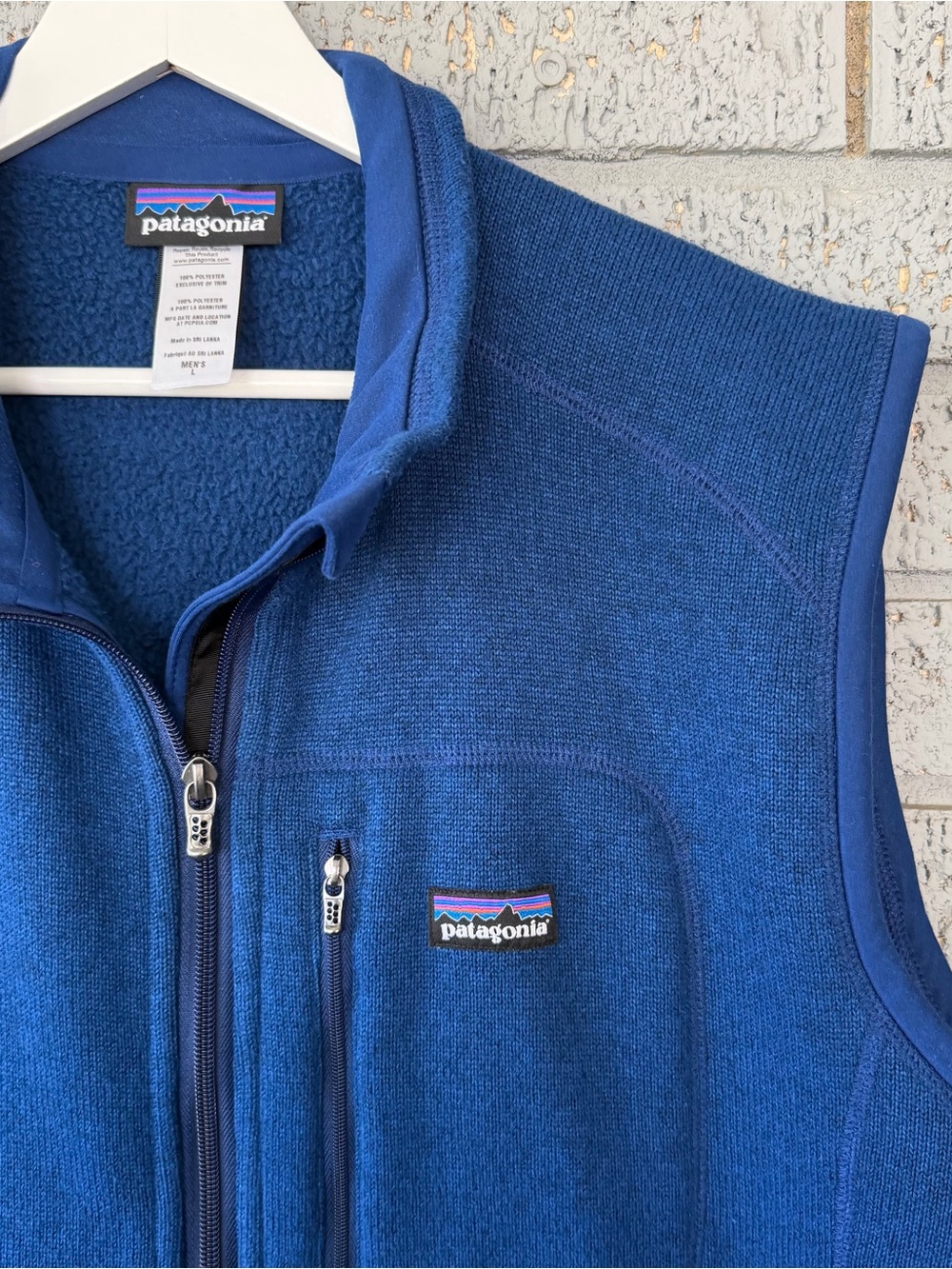 Patagonia Better Sweater Vest Full Zip Blue Men’s Size Large - Picture 2 of 3